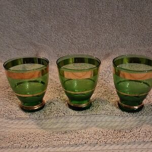 Boheme Green and Gold Drinkware Set